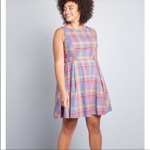 ModCloth 60s plaid dress